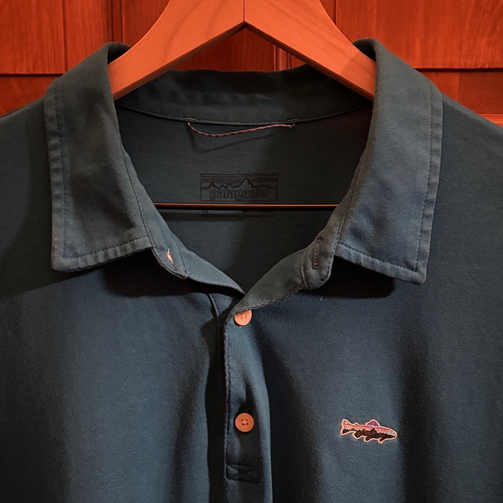 Patagonia Teal Blue Short-Sleeve Polo